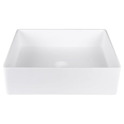 Differnz Solid Waskom 48.5x38x14cm Solid Surface Rechthoek Mat Wit TWEEDEKANS
