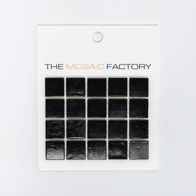 ÉCHANTILLON The Mosaic Factory Amsterdam carreau de mosaïque 2x2x0.4cm pour mur et sol pour intérieur et extérieur carré Verre Super Noir