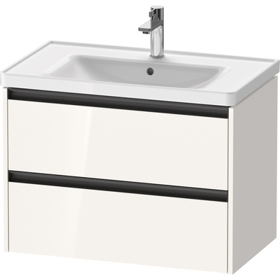 Duravit Ketho 2 meuble bas pour lavabo avec 2 tiroirs 78,4x45,5x54,9cm avec poignées anthracite blanc brillant