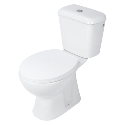 Differnz toiletpot staand - AO uitgang - met reservoir - incl. wc-bril - 72x65.8x36.5cm - glans wit