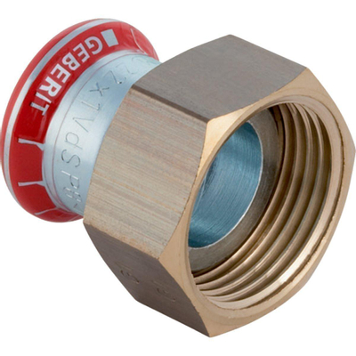 Geberit Mapress C Staal Mapress - persfitting - C-staal verzinkt - overgangsstuk - met messing moer - 22-1F