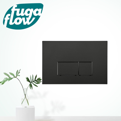 FugaFlow Efficiente Press Bedieningsplaat - bedieningspaneel voor Geberit UP320 inbouwreservoir - dualflush - rechthoekige knoppen - 2 stuks - kunststof zwart mat -