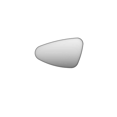 INK SP22 Miroir - 80x4x50cm - organique - dans un cadre en acier - côté gauche aluminium noir mat