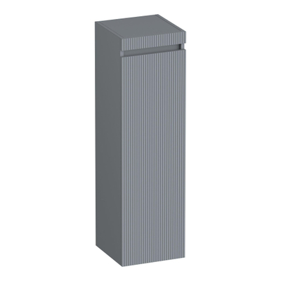 BRAUER Joy Wavy Armoire haute - 120x35x35cm - 1 porte - ouverture à gauche - sans poignée - gris mat
