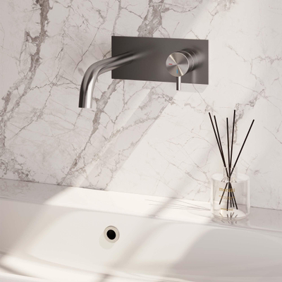 Brauer Brushed Edition Mitigeur lavabo encastrable avec poignée type B5 avec partie encastrable ColdStart Nickel brossé