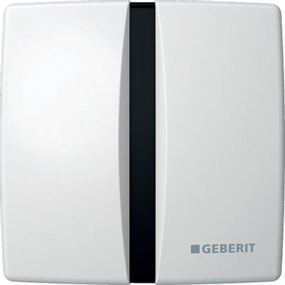 Système de commande de urinoir Geberit Basic alimentation par batterie 16x16cm avec infrarouge pour commande frontale blanc alpin