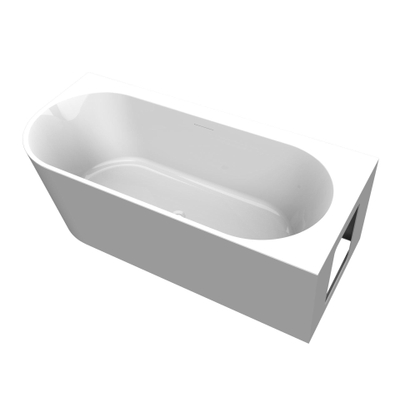 Arcqua Santo Baignoire îlot demi-encastrée 178x80cm acrylique brillant blanc droite