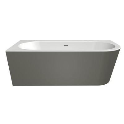 Xenz charley xs baignoire d'angle, gauche 165x75 bicolor blanc/ciment incl. 7006 combinaison de remplissage de baignoire graphite