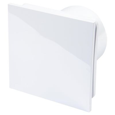 Sanivesk Design ventilator - Ø12.5 - Timer - Op (licht)schakelaar - Vierkant - Wit