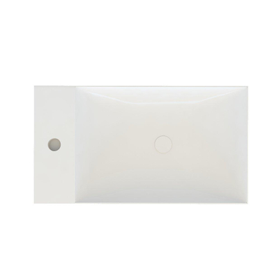 Arcqua marble set de lave-mains 40x22x54.5cm lave-mains blanc brillant sans trop-plein chêne noir
