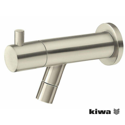 Wiesbaden Amador fonteinkraan met muurbevestiging Kiwa geborsteld staal PVD SHOWROOMMODEL