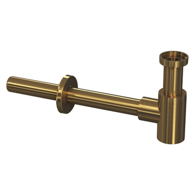 INK Sifon - laag model - met afvoerplu always open Brushed mat goud - OUTLET UDEN