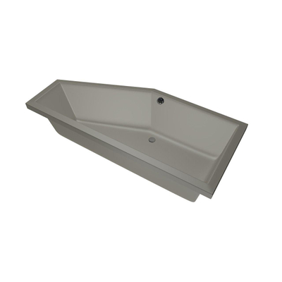 Xenz Society Compact baignoire sans panneaux 170x75cm gauche avec pieds sans vidage Acrylique Ciment mat