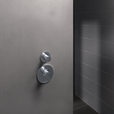 Hotbath Mate partie apparente pour thermostat avec 1 robinet d'arrêt chrome