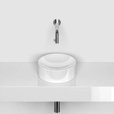 Clou Vale lave-mains en céramique lave-mains rond Blanc brillant