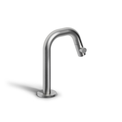 Clou kaldur robinet de lavabo 2x15,9cm bec court gauche acier inoxydable brossé