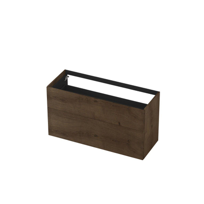 INK Wastafelonderkast - 120x45x65cm - 2 lades - push to open - met rechte opdekfronten - MDF - Chocolate