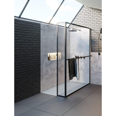 Riho Lucid GD402 paroi de douche à l'italienne L - 200x140x30cm - noir