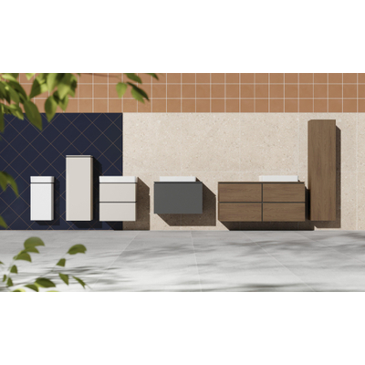Hansgrohe Xilesa Badkamerkast - 165x40x35cm - 1 deur - scharnier links - mat cashmere eiken (hout)