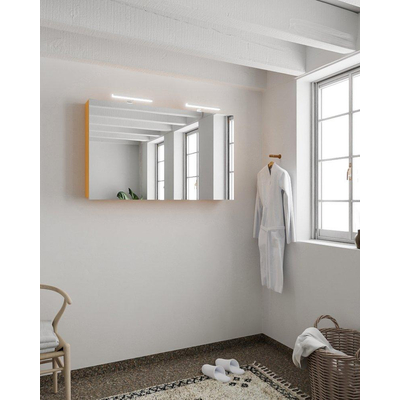 Mondiaz CUBB Armoire de toilette avec miroir - 120x70cm - 2 portes - Ocher (Orange)