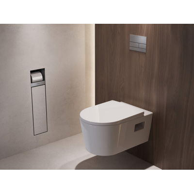 Hansgrohe XtraStoris Rock Porte-brosse WC - porte-rouleau - porte carrelable - brushed stainless steel