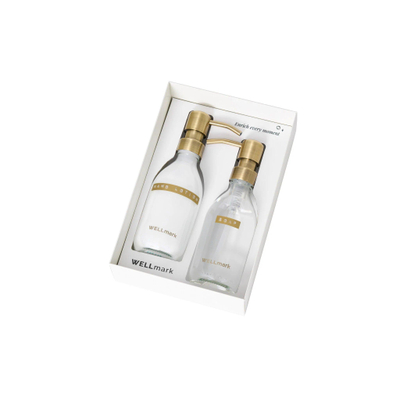 Wellmark Handverzorgingsset - giftset - handcreme 250ml - handzeep 250ml - fresh linnen - helder glas - tekst: bubbles of joy SHOWROOMMODEL