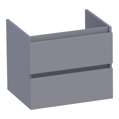 BRAUER Joy meuble sous-lavabo 60 2 tiroirs softclose - sans poignées - 1 découpe pour siphon - gris mat