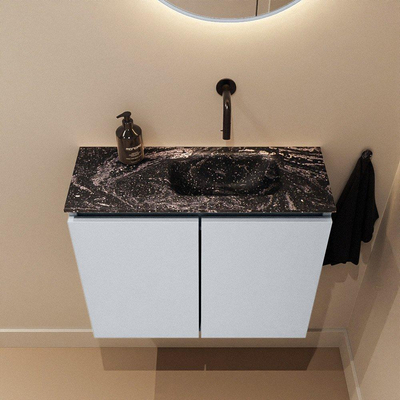 MONDIAZ TURE-DLUX Meuble de toilette 60 cm Clay. Lavabo EDEN Lava position à droite. Sans trou de robinet.