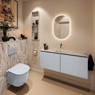 MONDIAZ TURE-DLUX 120cm toiletmeubel Clay. EDEN wastafel Glace positie midden. Zonder kraangat.