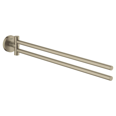GROHE Essentials Porte-serviettes - 45cm - double - pivotant - nickel brossé