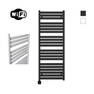 Sanicare HPW - Moda Elektrische Radiator - 160x60cm - 1159W - wifi - thermostaat - zwart - linksonder - mat zwart