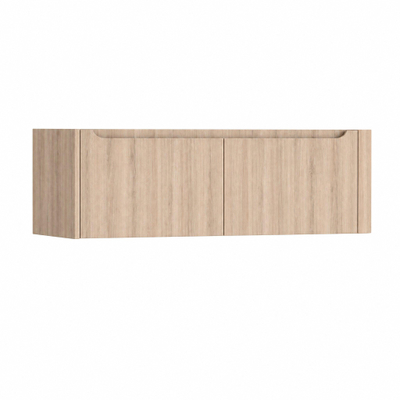 H&R Badmeubelen Juice Wastafelonderkast - 140x45x40cm - rechterhoek afgerond - 2 lades - geïntegreerde greep - Rockford oak