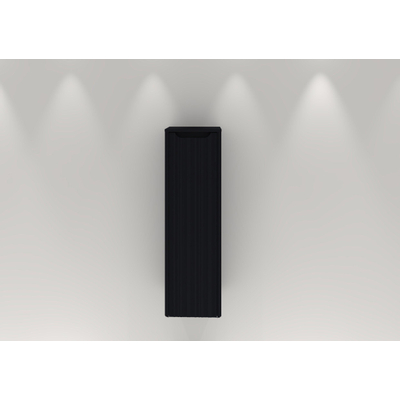 H&R badmeubelen Juice Hoge Kast - 40x35x130cm - met ronde hoeken - 3D-front - 1 deur - rechtsdraaiend - antraciet mat