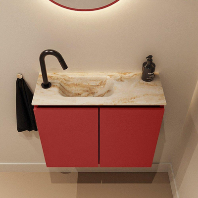 MONDIAZ TURE-DLUX meuble WC 60cm Fire. EDEN vasque Frappe position gauche. Avec 1 trou de robinet.