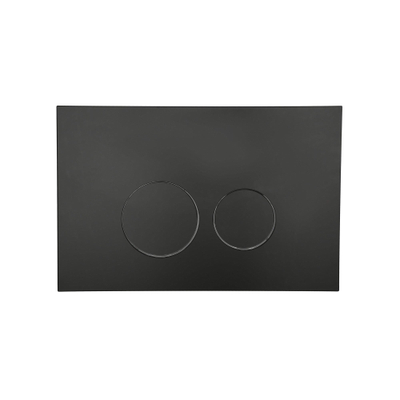 Pack WC QeramiQ Dely Swirl Compact - réservoir encastrable Geberit UP320 - avec bâti-support Burda - abattant slim - plaque de commande en plastique noir mat - boutons ronds - blanc mat