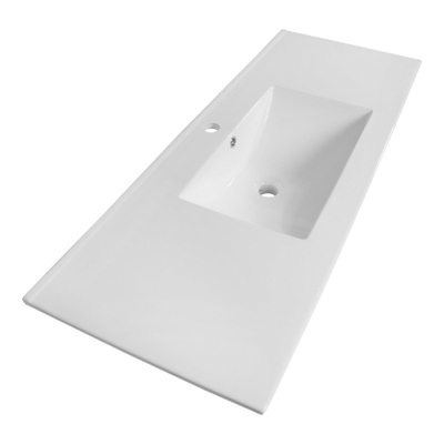 Brauer Frost Plan vasque - 120x46x2cm - trop-plein - 1 cuve au centre - 1 trou de robinet - céramique - blanc