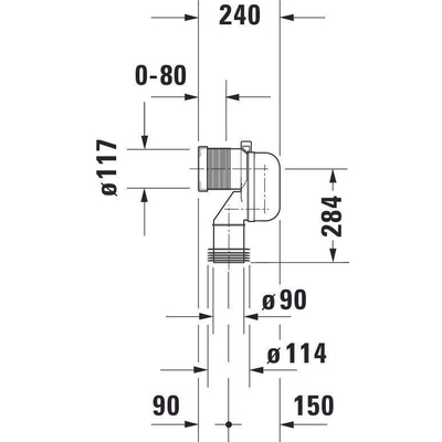 Duravit Divers vario aansluitbocht verstelbaar - 18 - 22cm - wit