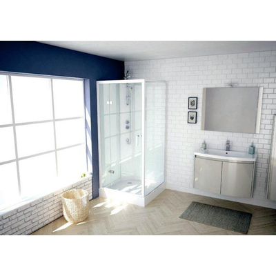 GO by Van Marcke Khone V cabine de douche complètement fermée 90x90cm carré 1 porte pivotante