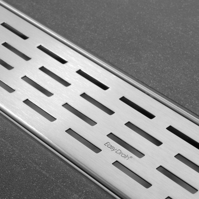 Easy Drain Multi caniveau de douche plaque simple avec sortie latérale 9,8x180cm 50mm inox