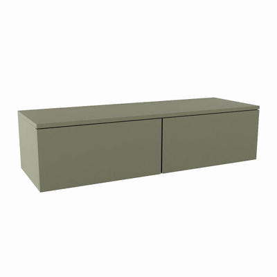 MONDIAZ ALAN MODULE SMALL Meuble sous-lavabo - 120x41x30cm - 2 tiroirs - push to open - MDF - Army mat