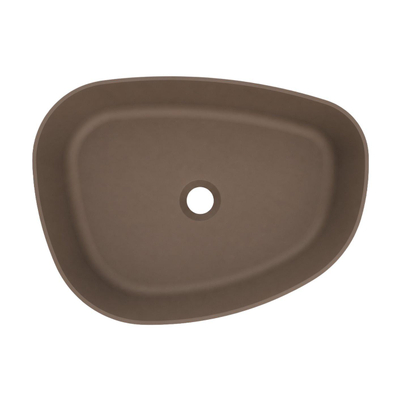 Arcqua Rocker waskom - opbouw - organisch links - 50x37cm - mat chocola