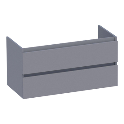 BRAUER Joy meuble sous-lavabo - 100x46x50cm - 2 tiroirs softclose - sans poignées - 1 découpe pour siphon - gris mat