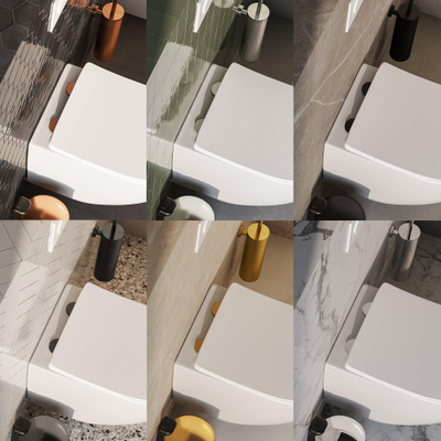 BRAUER Tornado WC suspendu – avec abattant et fixations disponibles en six coloris – Céramique – Blanc