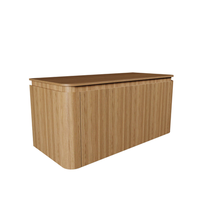 Saniclass Terra Badkamermeubelset - 100cm - 2 lades - afgeronde hoeken - topblad - sandwood (licht eiken)