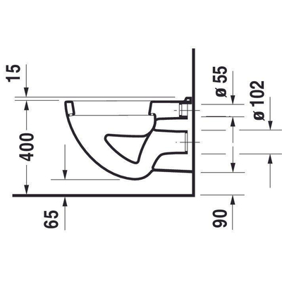 Duravit D-Code WC suspendu – à fond plat – profondeur 54 cm – blanc brillant