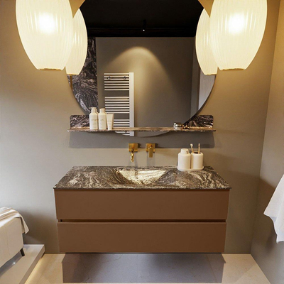 Mondiaz VICA-DLUX ensemble de meuble de salle de bain - 120cm - meuble sous-vasque reposant - 2 tiroirs - lavabo encastrée cloud milieu - sans trous de robinet - version haute de 60cm - lave