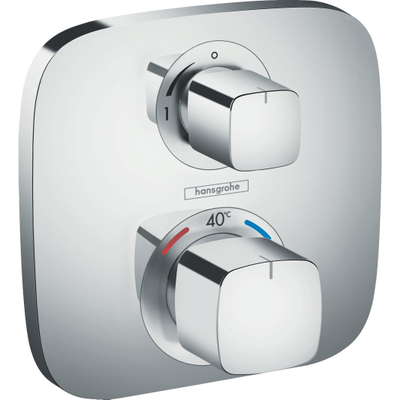 Hansgrohe Set de finition pour mitigeur thermostatique E encastré avec robinet d'arrêt chromé