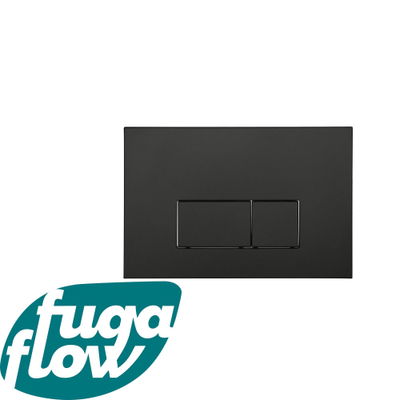 FugaFlow Efficiente Press Bedieningsplaat - bedieningspaneel voor Geberit UP320 inbouwreservoir - dualflush - rechthoekige knoppen - 2 stuks - kunststof zwart mat -