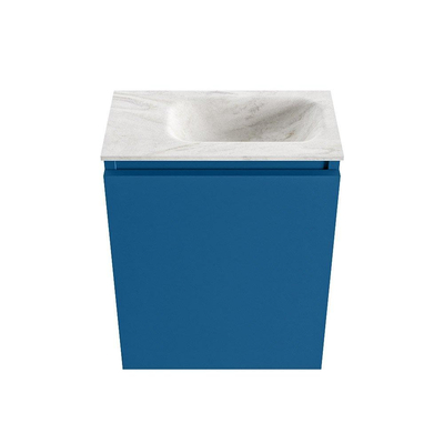 MONDIAZ TURE-DLUX 40cm toiletmeubel Jeans. EDEN wastafel Ostra positie rechts. Met 1 kraangat.