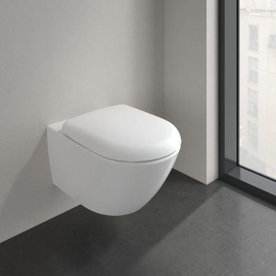 Villeroy & Boch Antao wandcloset - 56cm - zonder spoelrand - met TwistFlush CeramicPlus - diepspoel - Stone White (mat wit)